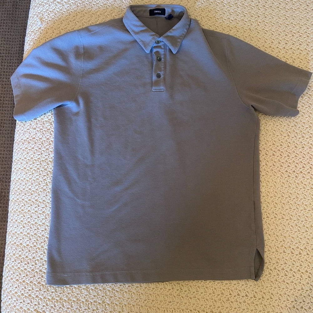 Theory Men's Short-Sleeve Polo in Slate Gray